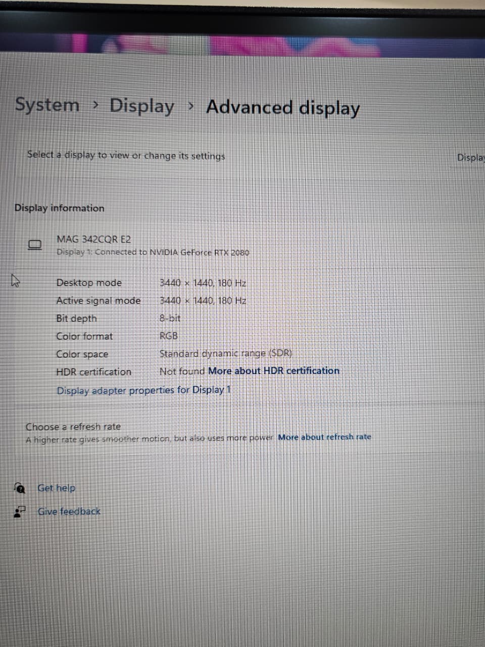 MSI MAG 342CQR E2 34 inch gaming monitor UWQHD(3440*1440)